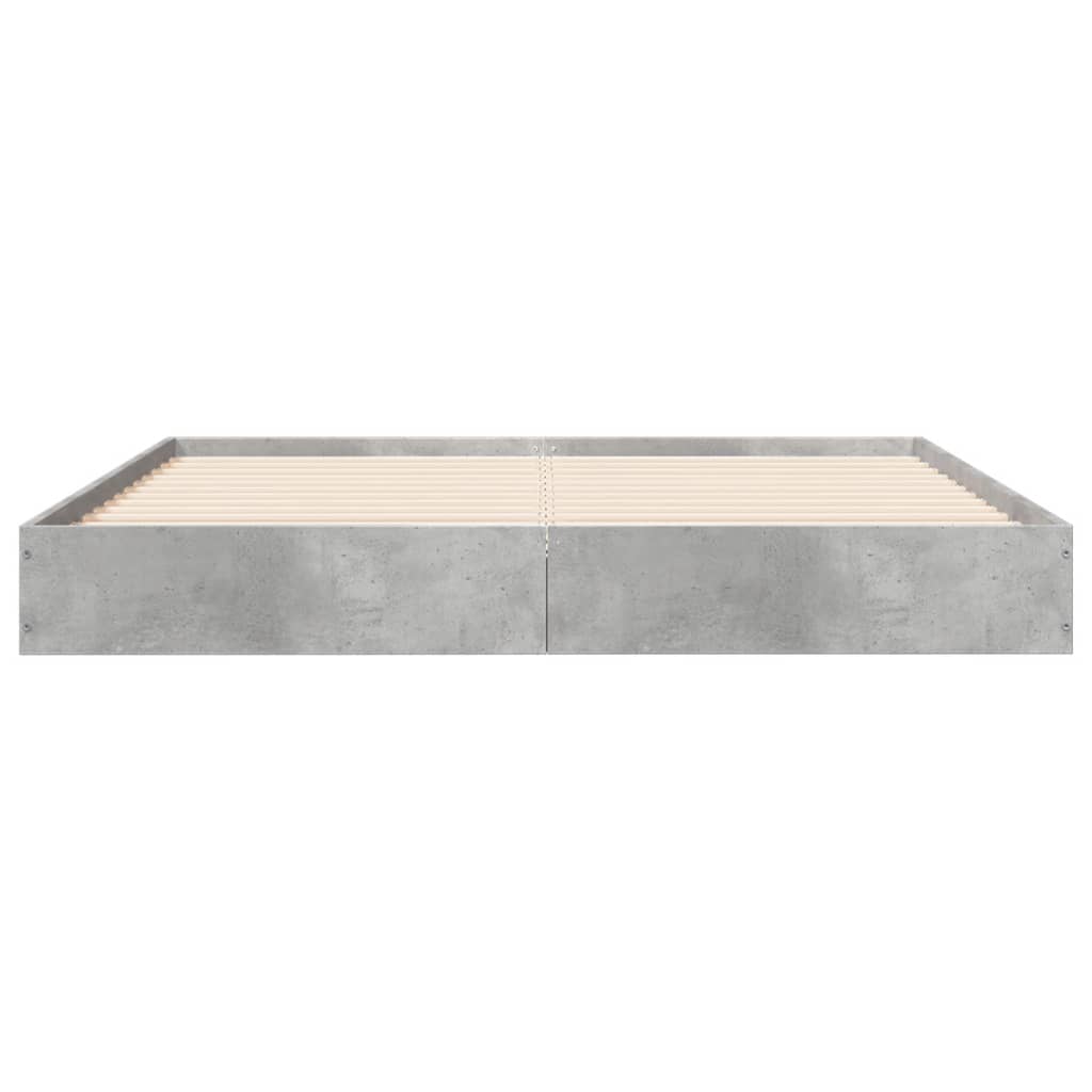 vidaXL Cadre de lit sans matelas gris béton 140x190 cm