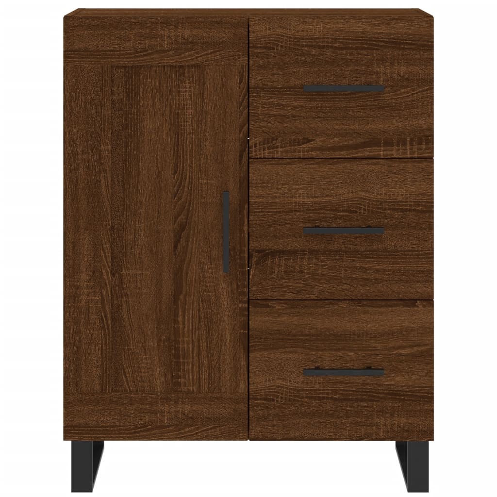 vidaXL Buffet haut Chêne marron 69,5x34x180 cm Bois d'ingénierie