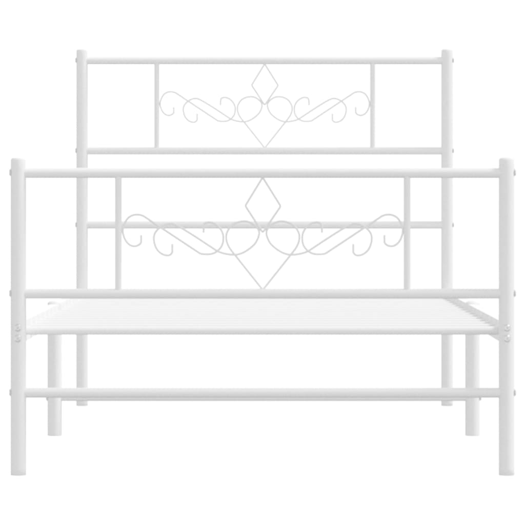 vidaXL Cadre de lit métal sans matelas avec pied de lit blanc 80x200cm