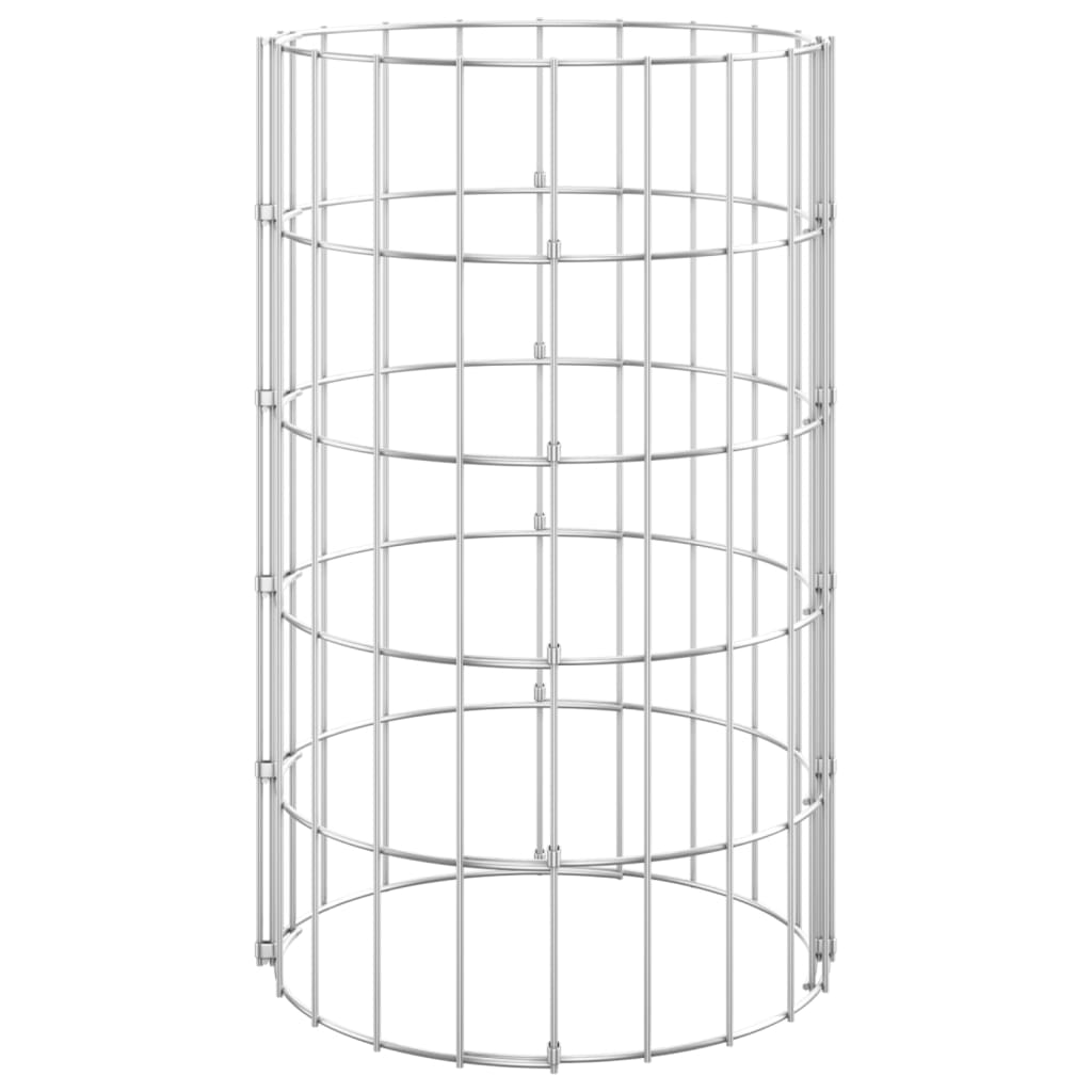 vidaXL Poteau à gabion circulaire Acier galvanisé Ø30x50 cm