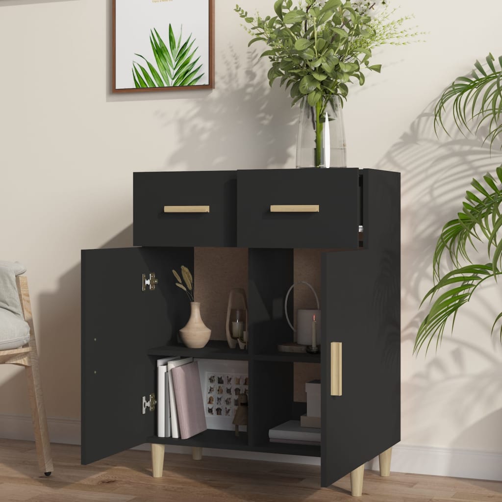 vidaXL Buffet Noir 69,5x34x89 cm Bois d'ingénierie