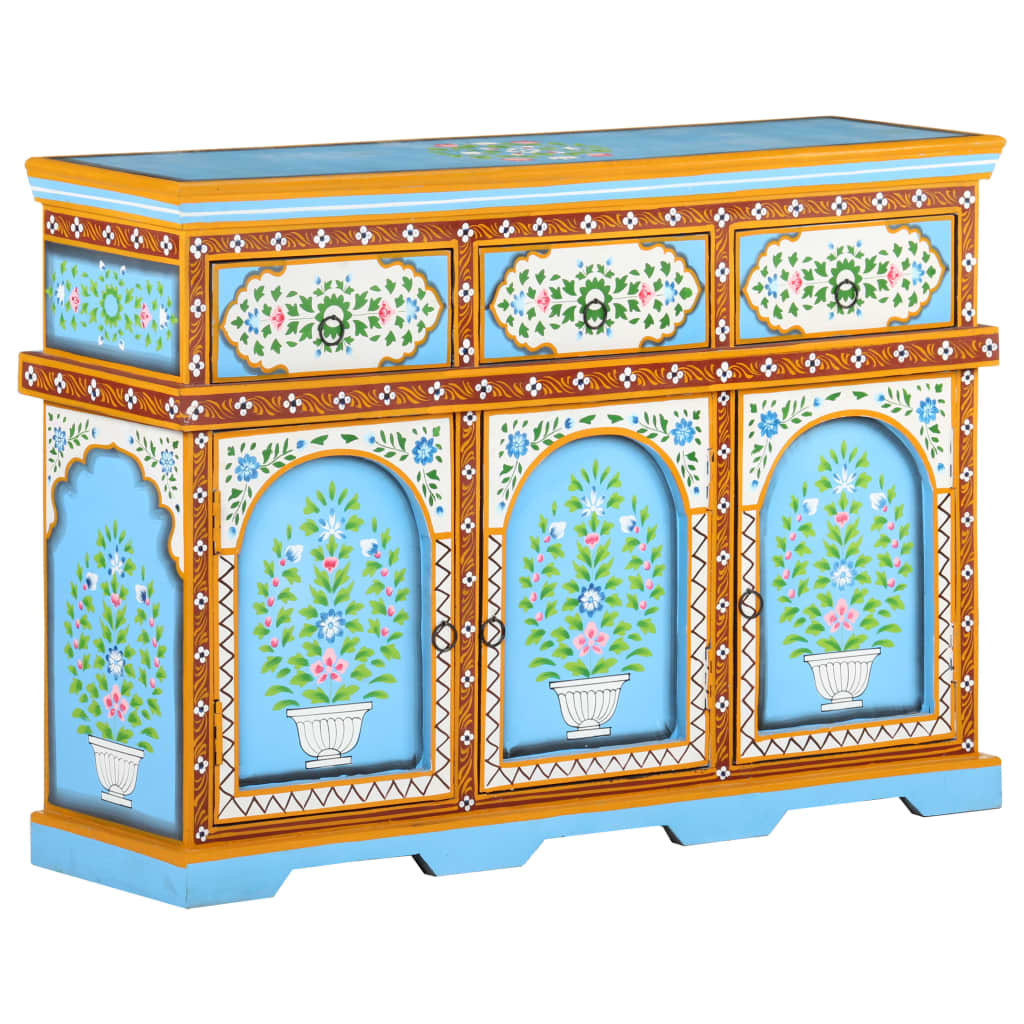 vidaXL Buffet peint à la main Multicolore 110x30x76cm Bois de manguier