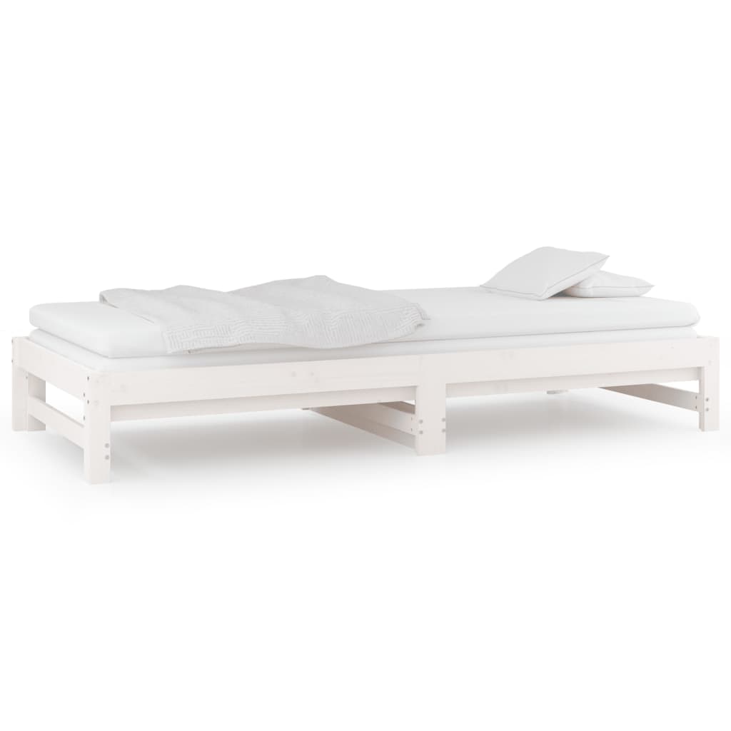 vidaXL Lit coulissant sans matelas blanc 2x(90x190) cm