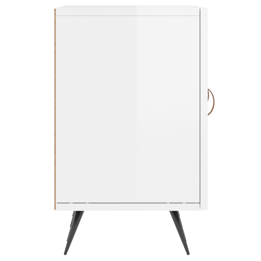 vidaXL Meuble TV blanc brillant 150x30x50 cm bois d'ingénierie