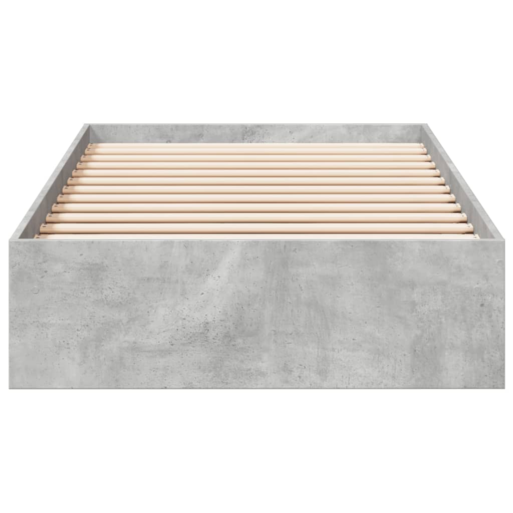 vidaXL Cadre de lit avec tiroirs sans matelas gris béton 100x200 cm