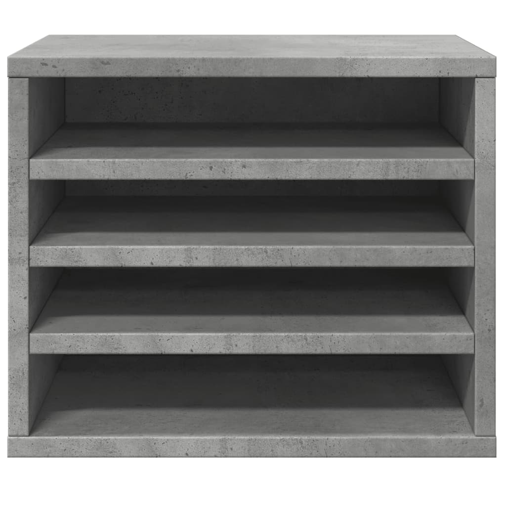 vidaXL Organisateur de bureau gris béton 36x26x29,5 cm