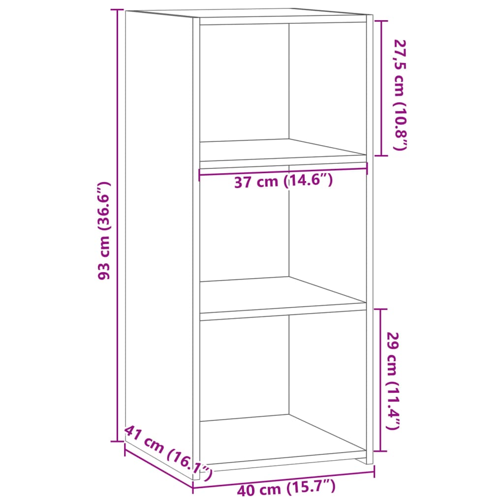 vidaXL Buffet chêne sonoma 40x41x93 cm bois d'ingénierie