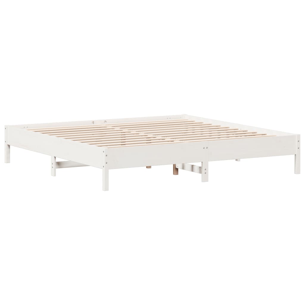 vidaXL Cadre de lit sans matelas blanc 200x200 cm bois massif de pin