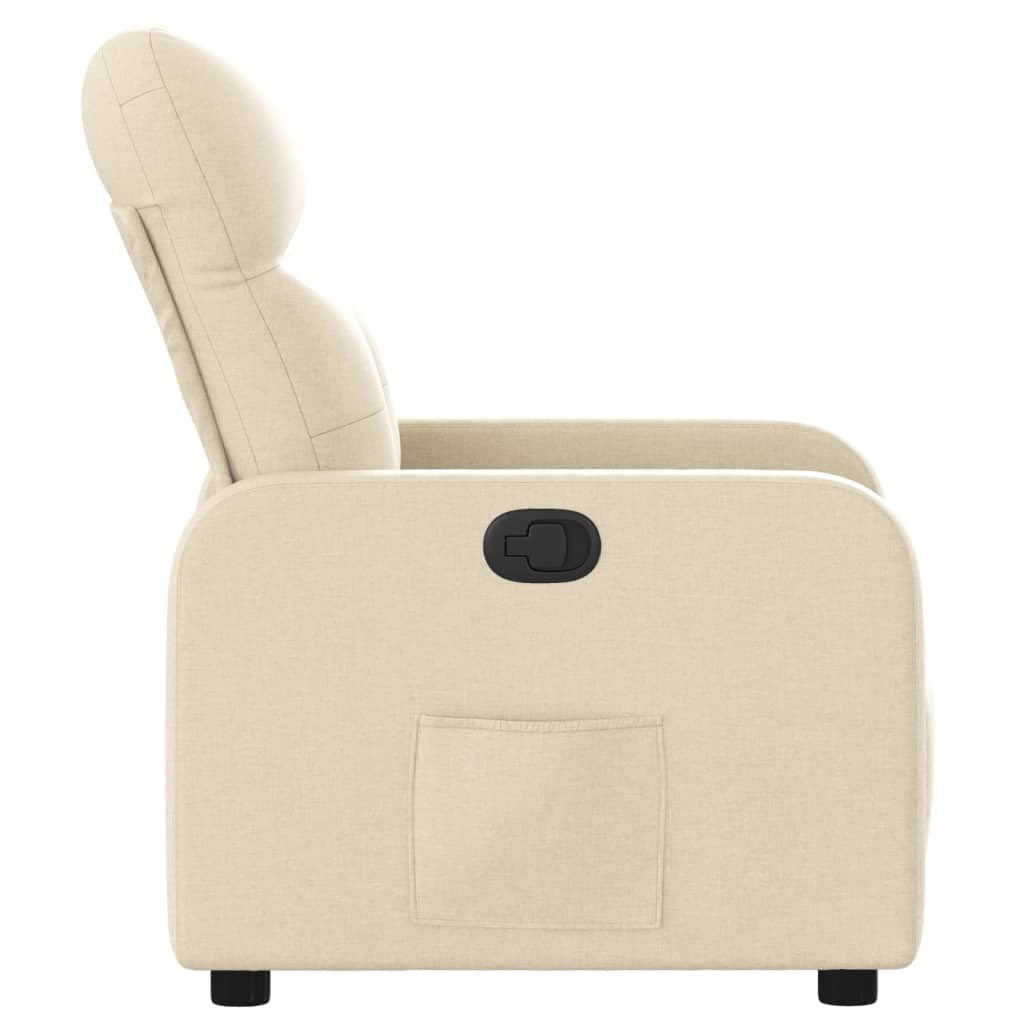 vidaXL Fauteuil inclinable Crème Tissu