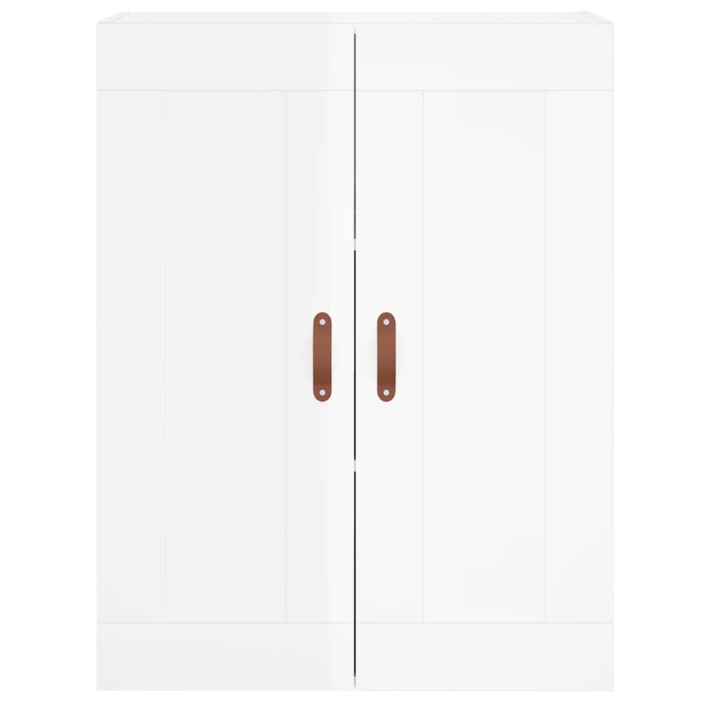 vidaXL Buffet haut Blanc brillant 69,5x34x180 cm Bois d'ingénierie