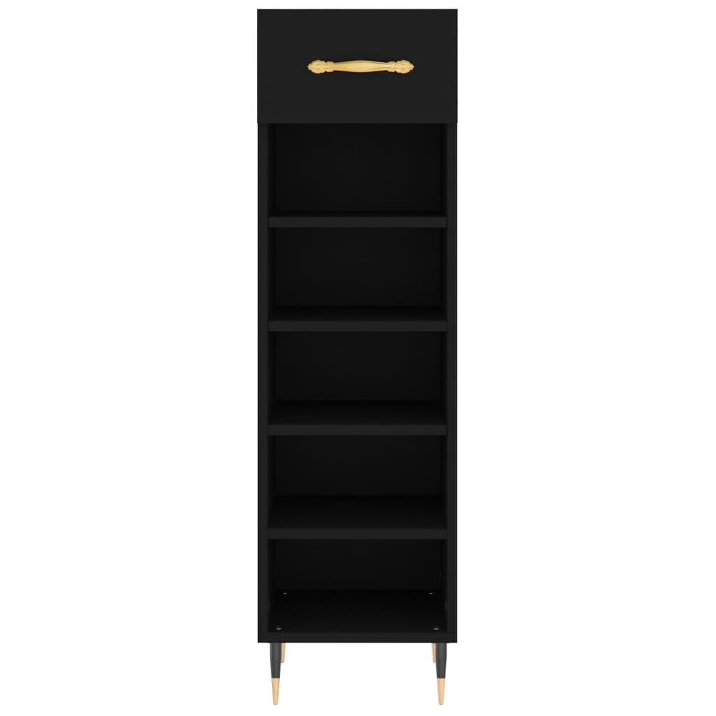 vidaXL Armoire à chaussures noir 30x35x105 cm bois d'ingénierie