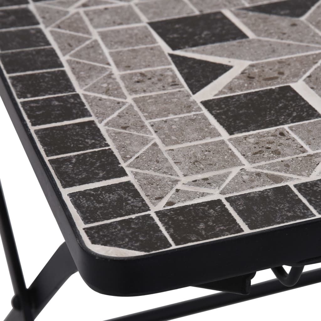 vidaXL Mobilier de bistro 3 pcs mosaïque Carreaux céramiques Gris