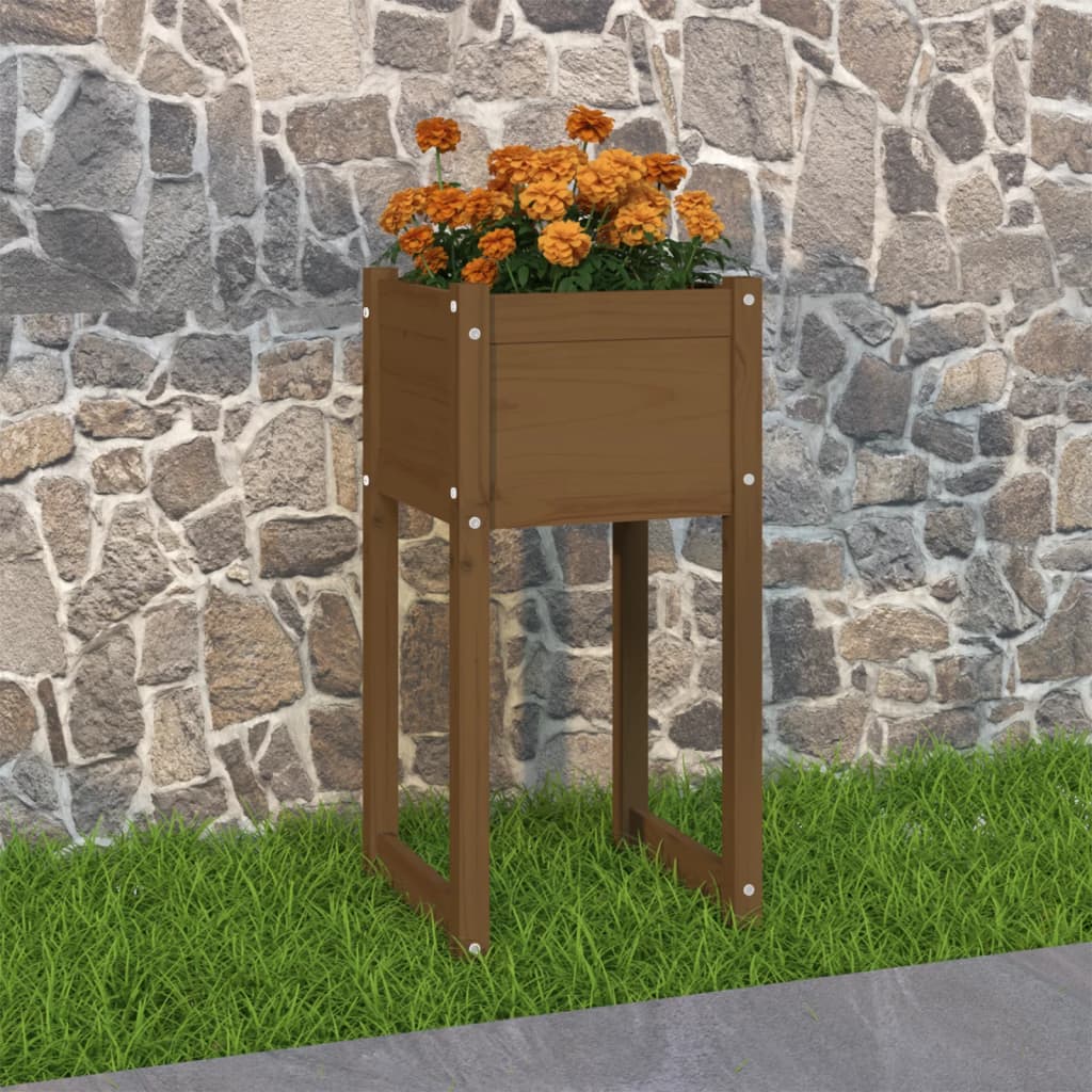 vidaXL Jardinière Marron miel 40x40x81 cm Bois massif de pin