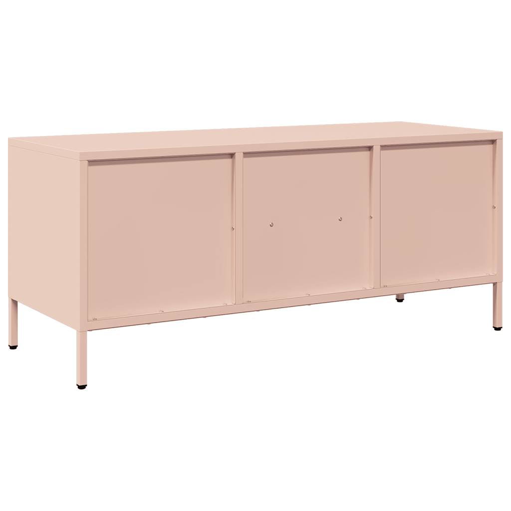 vidaXL Meuble TV rose 101,5x39x43,5 cm acier laminé à froid