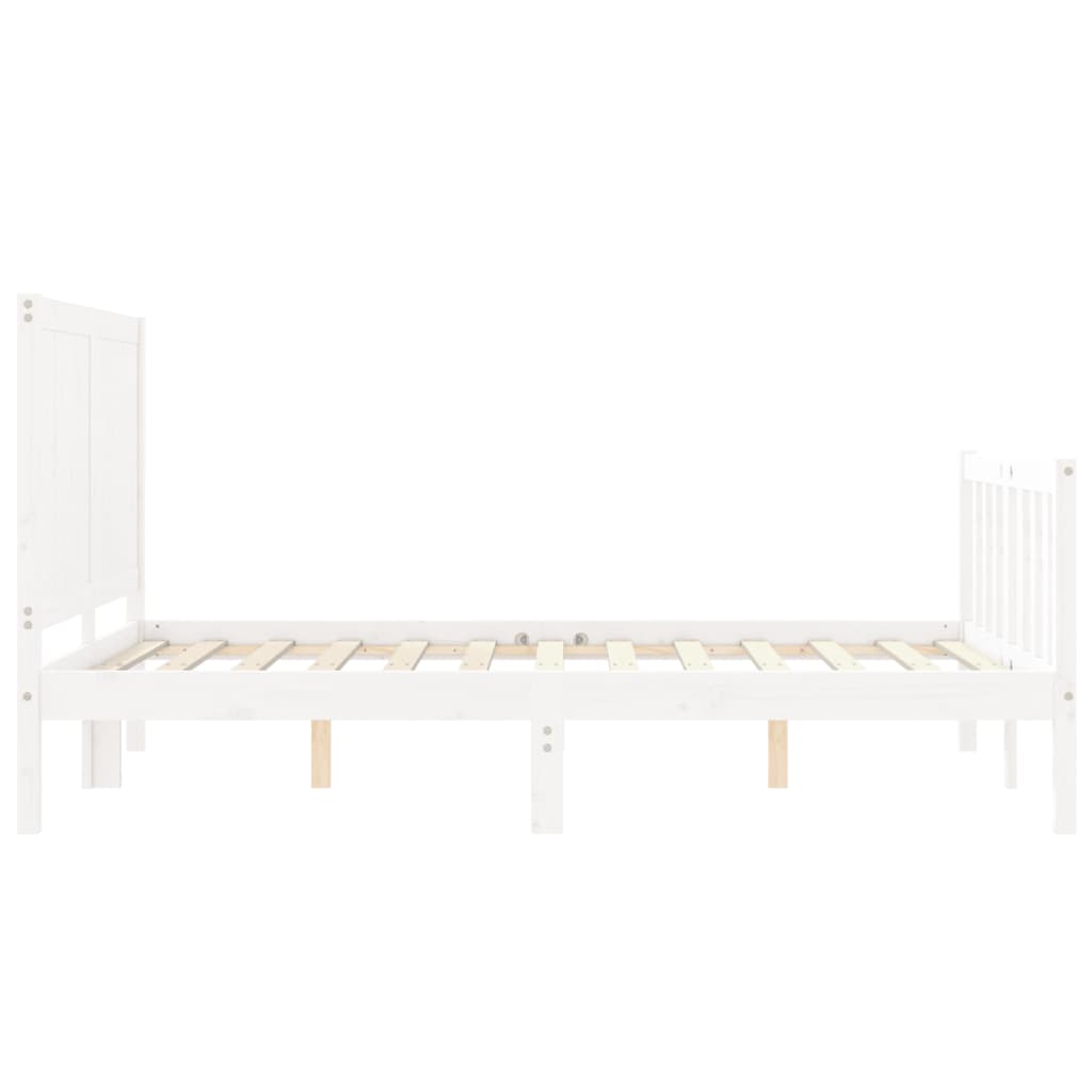 vidaXL Cadre de lit sans matelas blanc 140x190 cm bois de pin massif