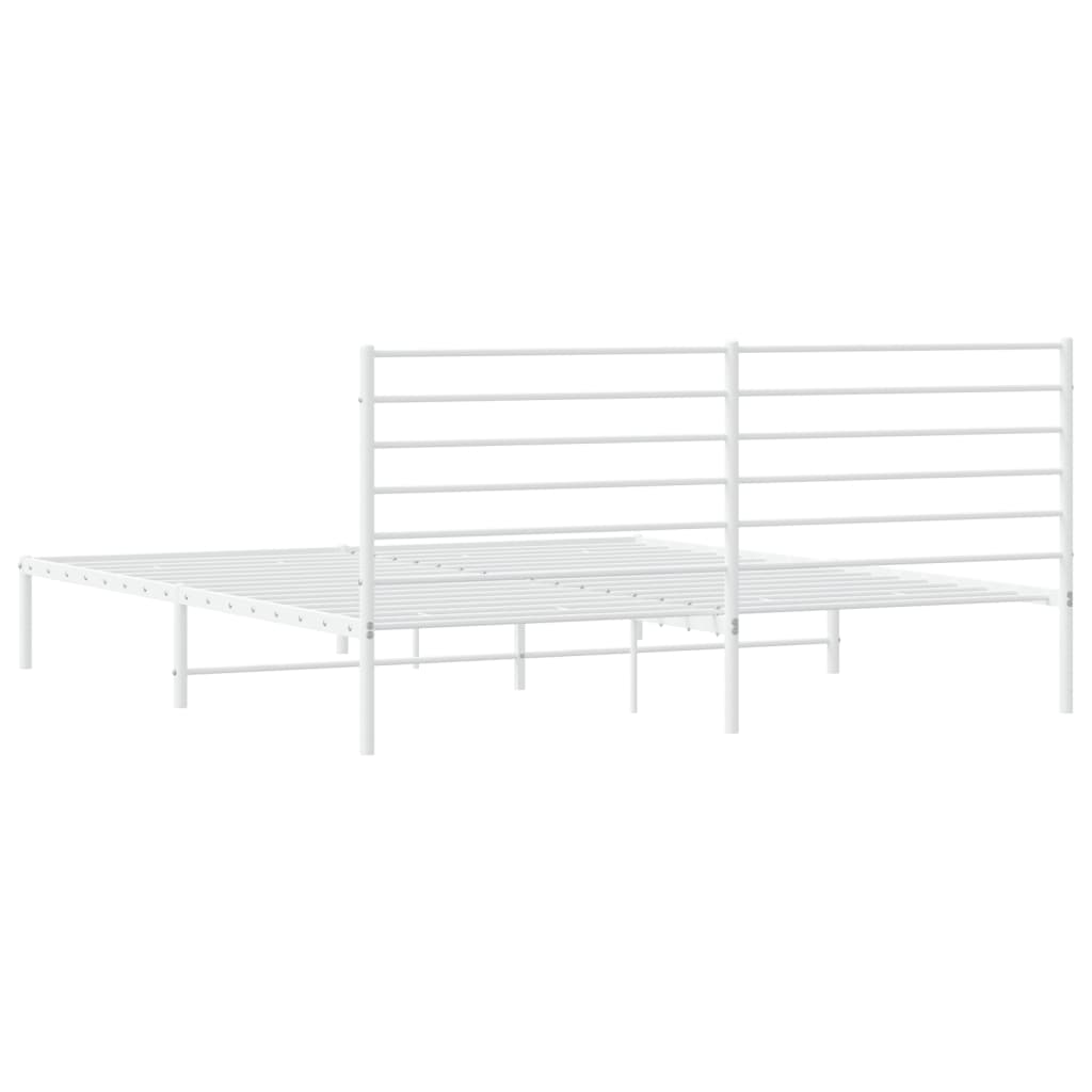 vidaXL Cadre de lit métal sans matelas et tête de lit blanc 200x200 cm