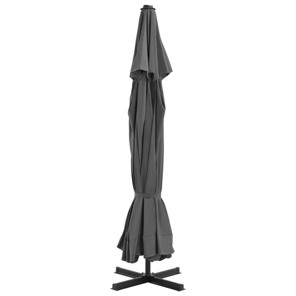 vidaXL Parasol de jardin avec base portable anthracite