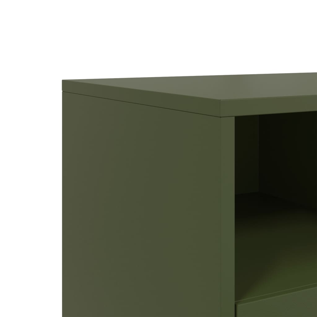 vidaXL Meuble TV vert olive 68x39x43,5 cm acier