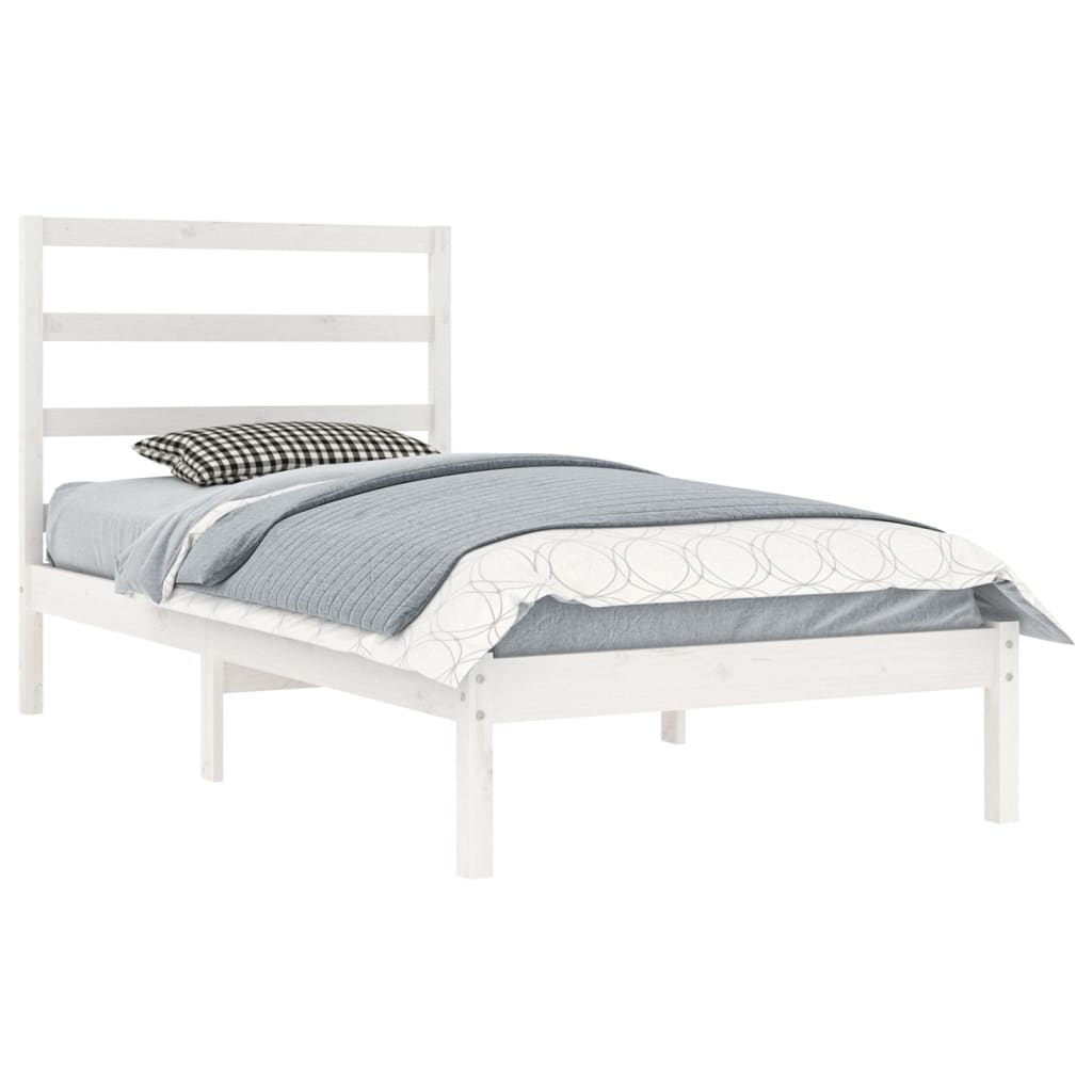 vidaXL Cadre de lit sans matelas blanc 90x200 cm bois de pin massif