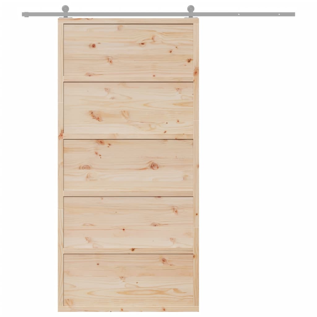 vidaXL Porte de grange 100x208 cm bois massif de pin