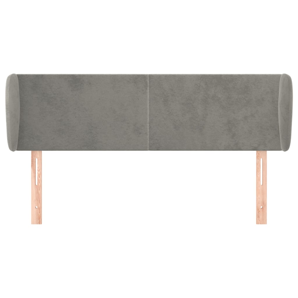 vidaXL Tête de lit avec oreilles Gris clair 147x23x78/88 cm Velours