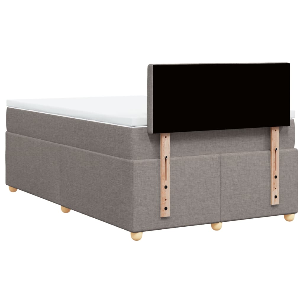 vidaXL Sommier à lattes de lit avec matelas Taupe 120x200 cm Tissu