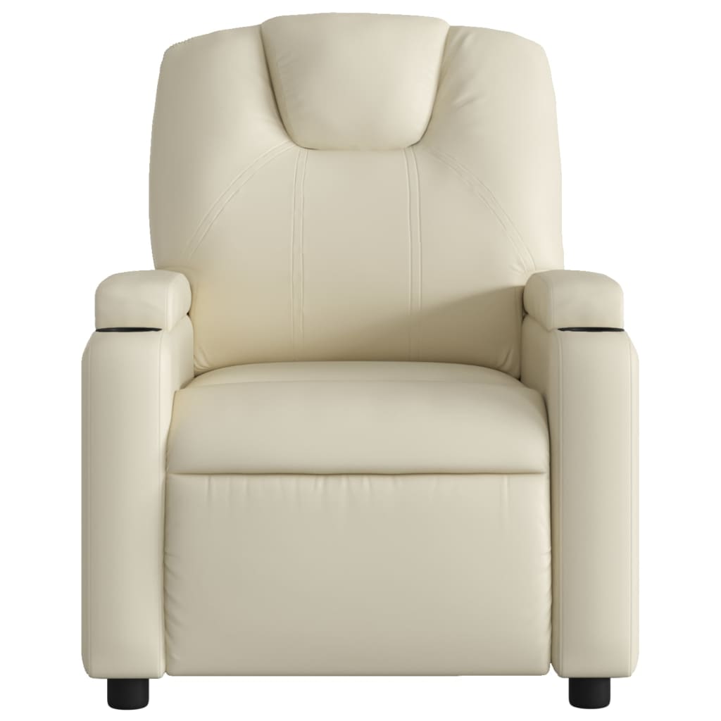 vidaXL Fauteuil inclinable Crème Similicuir