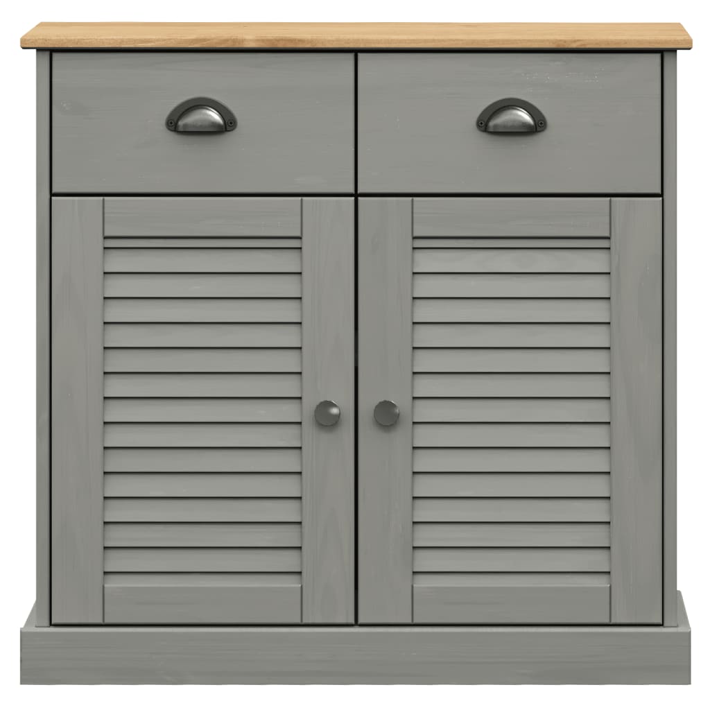 vidaXL Buffet haut VIGO gris 78x40x175 cm bois massif de pin