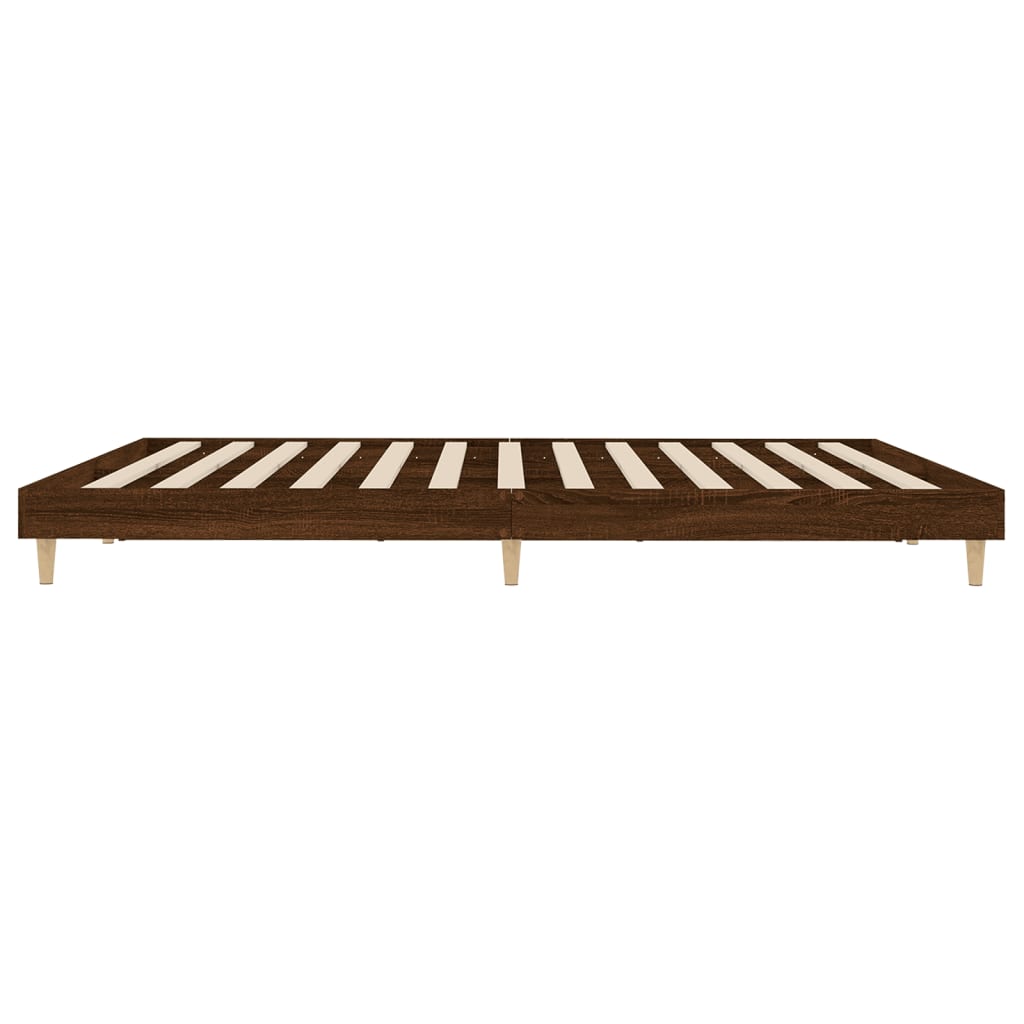 vidaXL Cadre de lit chêne marron 200x200 cm bois d'ingénierie