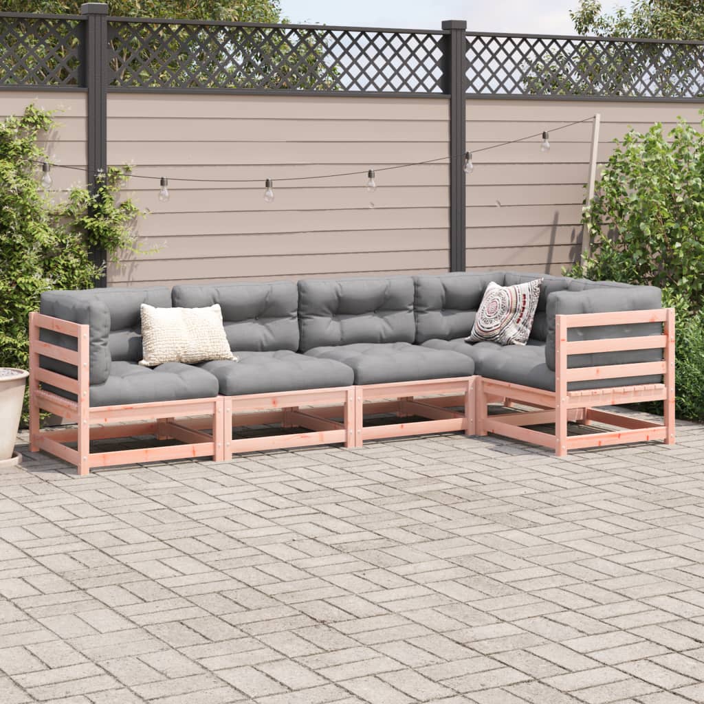 vidaXL Salon de jardin 5 pcs et coussins bois massif sapin de douglas