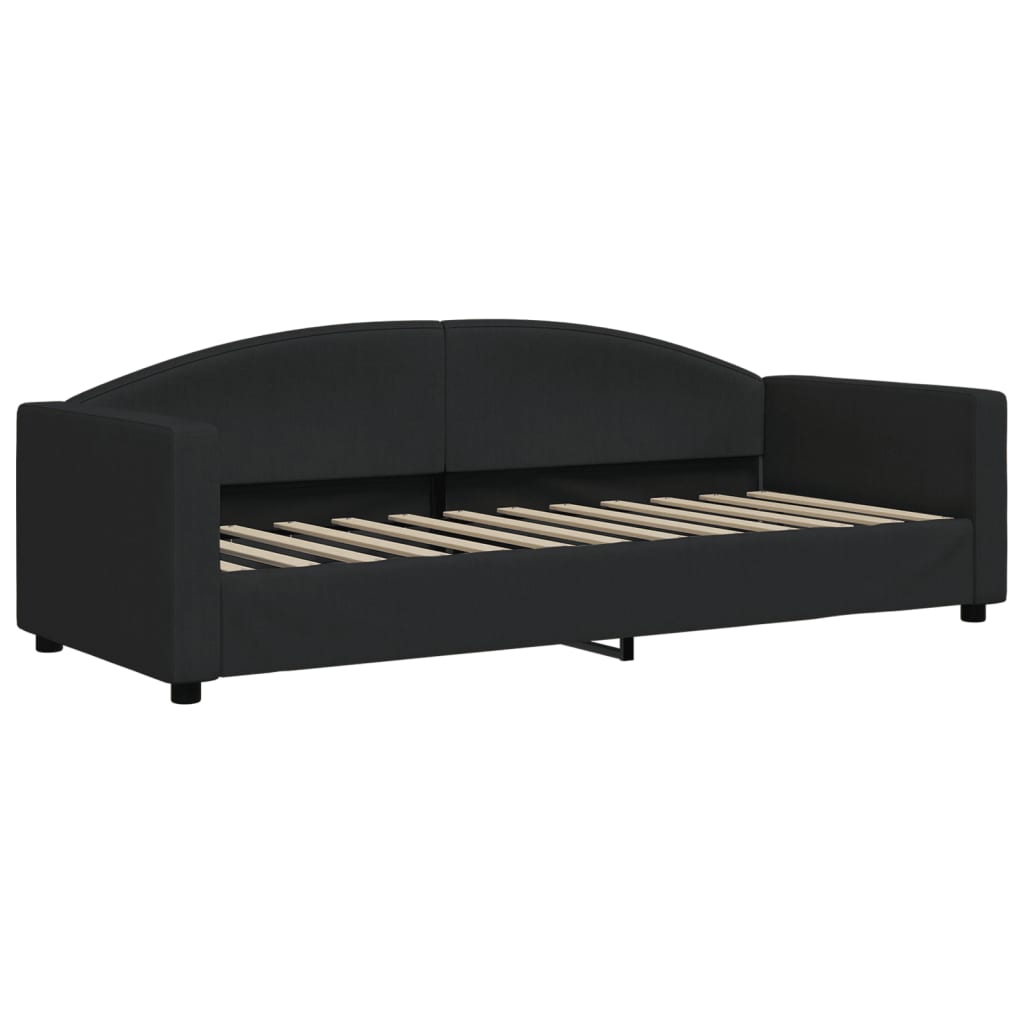 vidaXL Lit de jour avec matelas noir 80x200 cm tissu