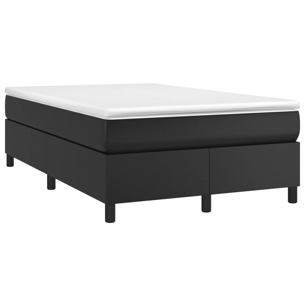 vidaXL Sommier à lattes de lit avec matelas noir 120x190 cm similicuir