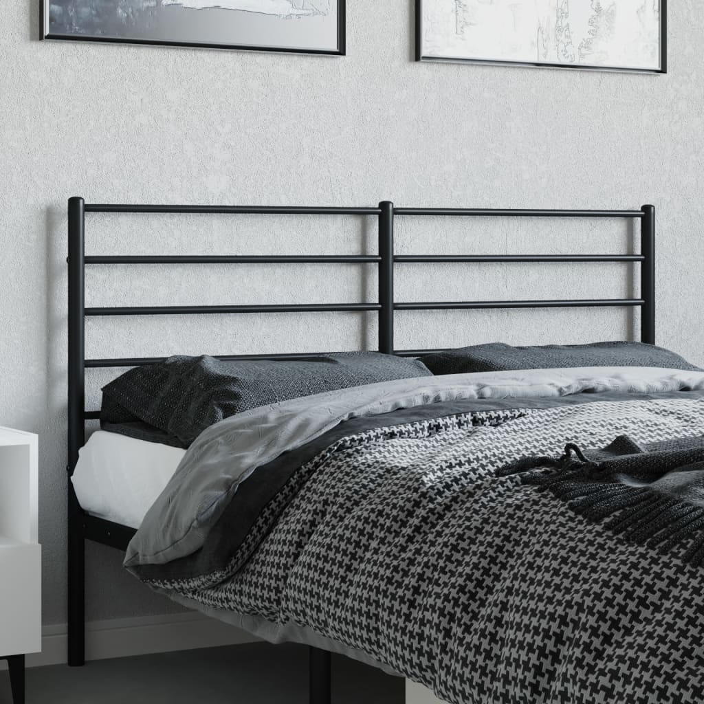 vidaXL Tête de lit métal noir 120 cm