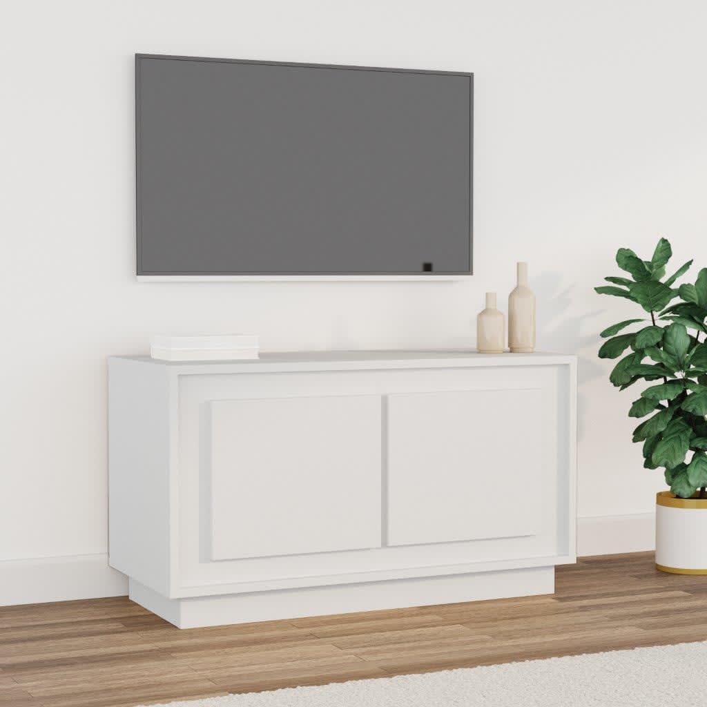 vidaXL Meuble TV blanc 80x35x45 cm bois d'ingénierie