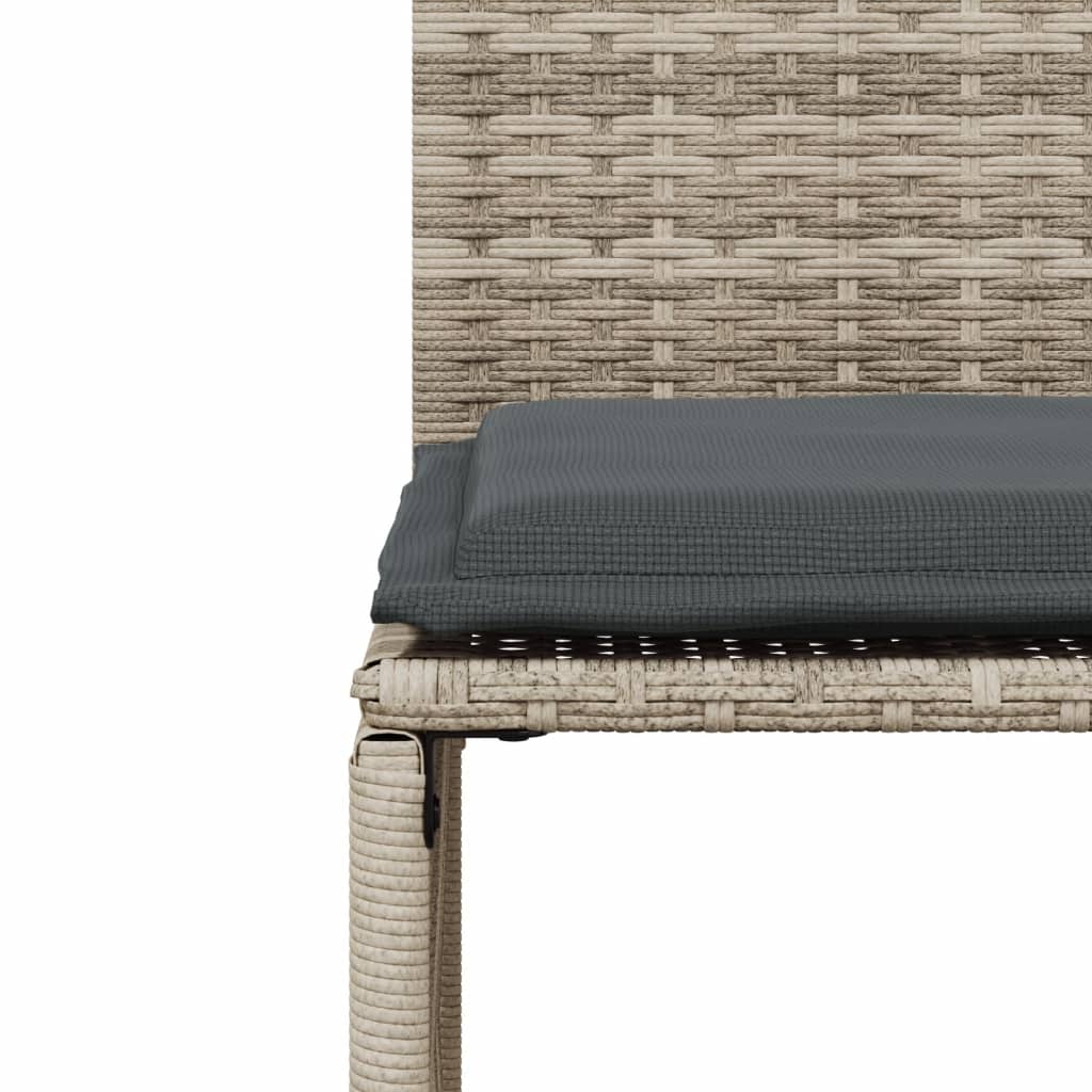 vidaXL Ensemble à manger de jardin et coussins 7 pcs gris clair rotin