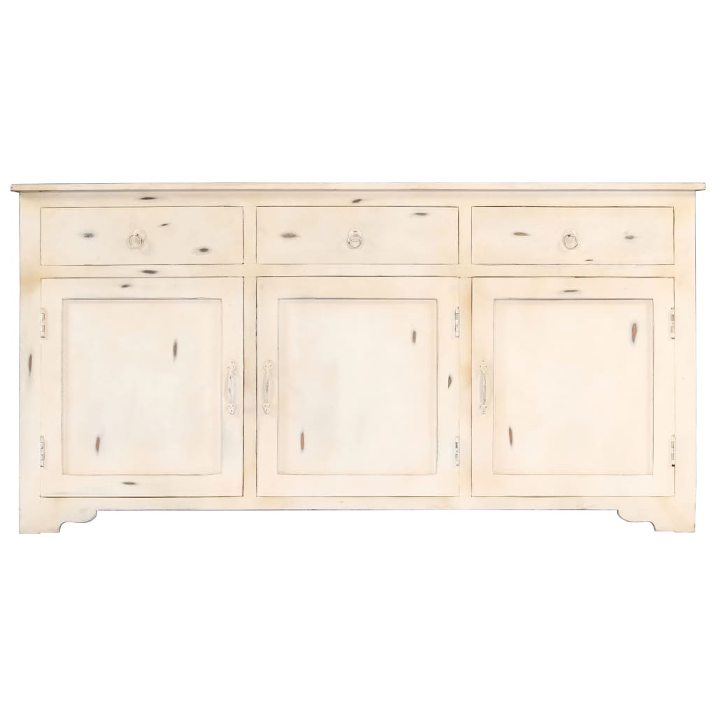 vidaXL Buffet Blanc 160x40x80 cm Bois de manguier massif