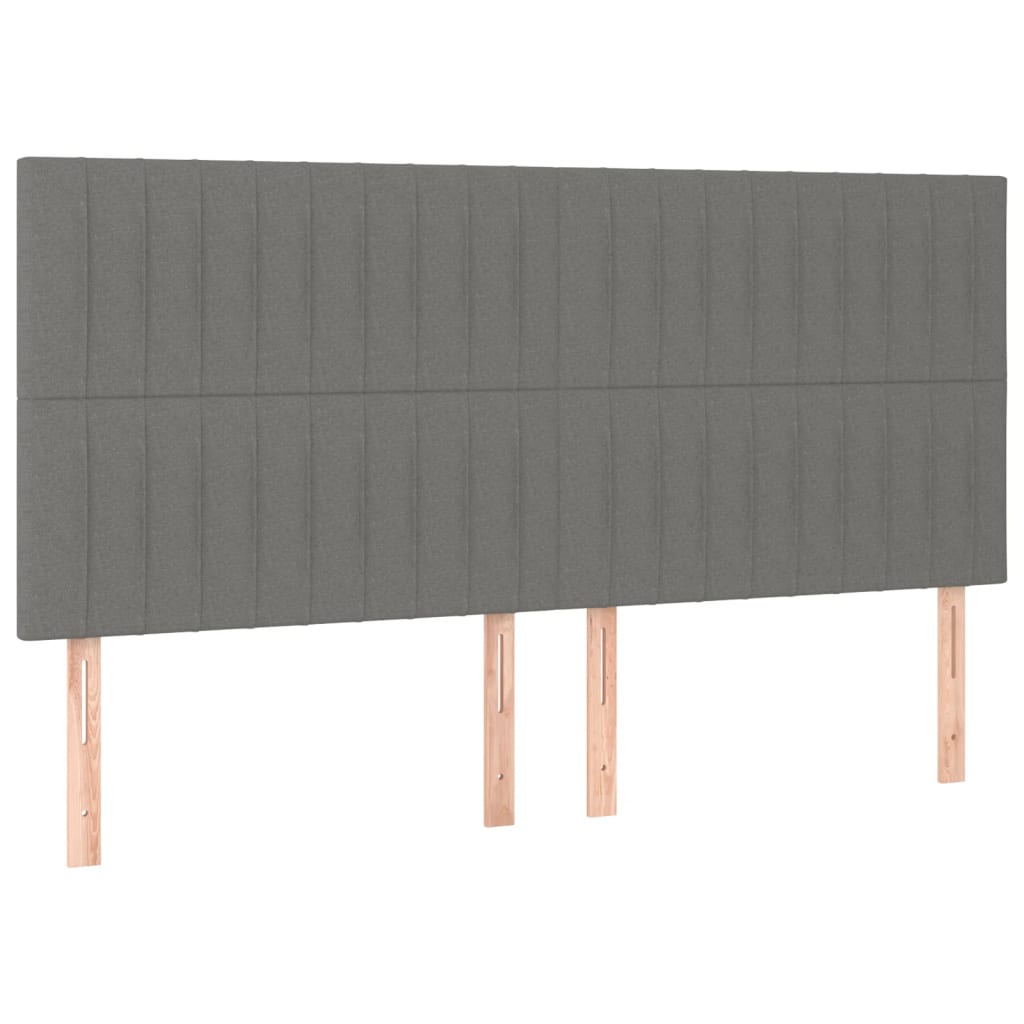 vidaXL Tête de lit à LED Gris foncé 180x5x118/128 cm Tissu