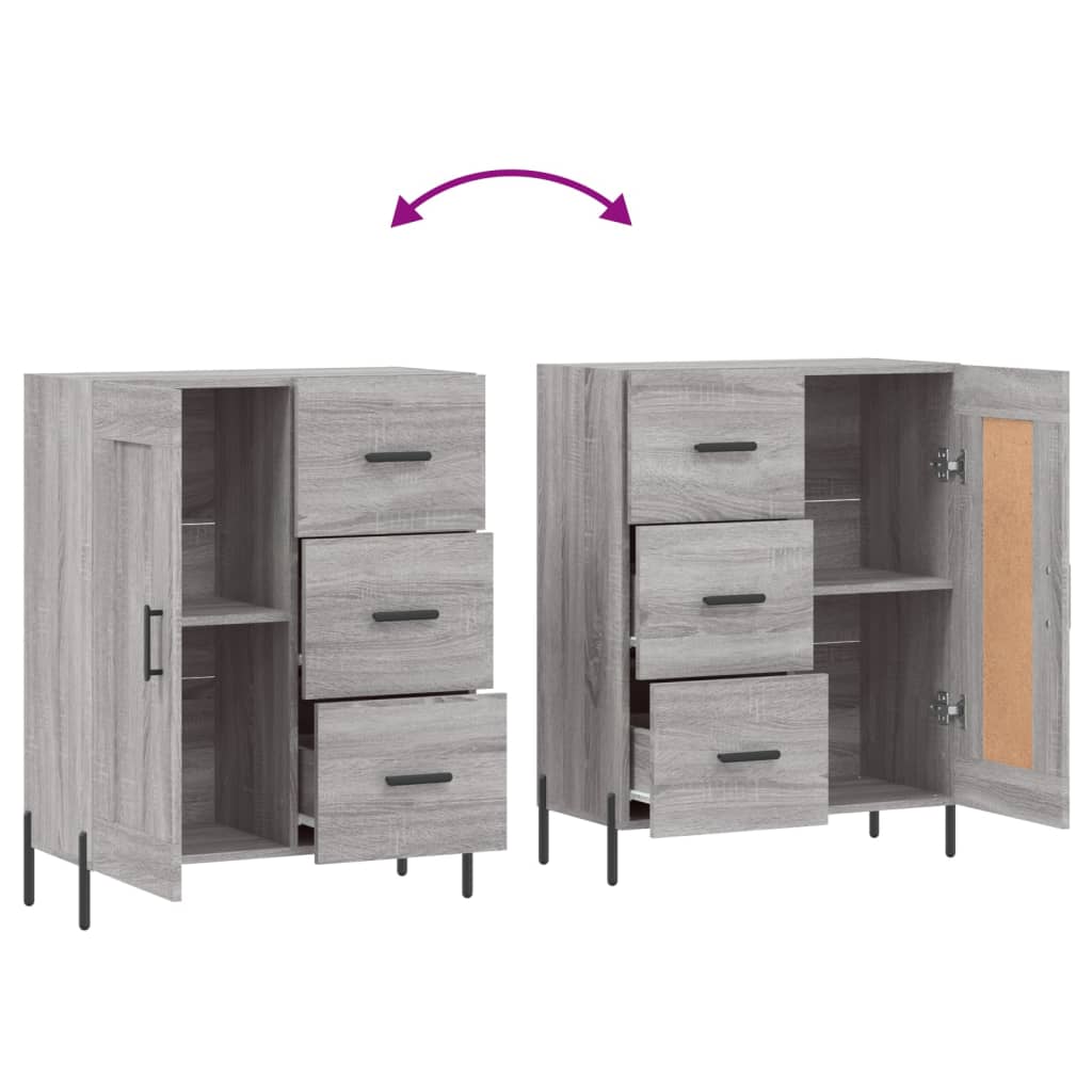 vidaXL Buffet sonoma gris 69,5x34x90 cm bois d'ingénierie